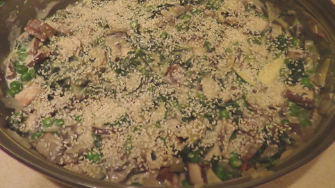 Creamed Mushrooms and Greens