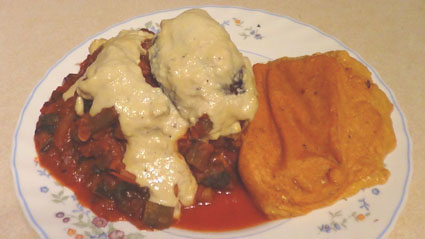 Eggplant and Bean Vegie Stacks with Polenta