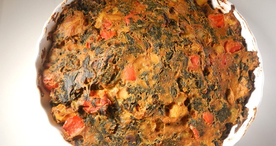 Kale and Capsicum Tofu Frittata