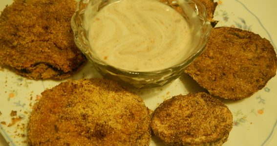 Crispy Baked Eggplant Fritters with Tamarind Yogurt