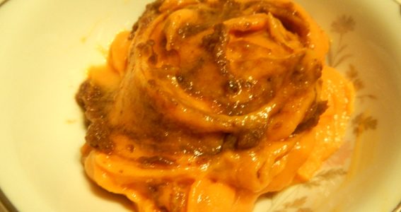 Sweet Potato Ice Cream with Red Bean Paste