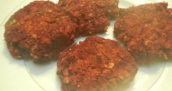Beetroot, Chickpea and Coriander Burgers