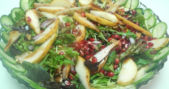 Autumn Pear and Pomegranate Salad