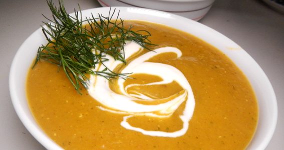 Pumpkin, Fennel and Red Lentil Soup