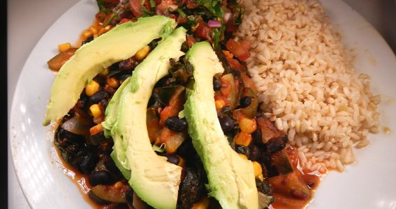 Spicy Black Beans with Coriander Salsa