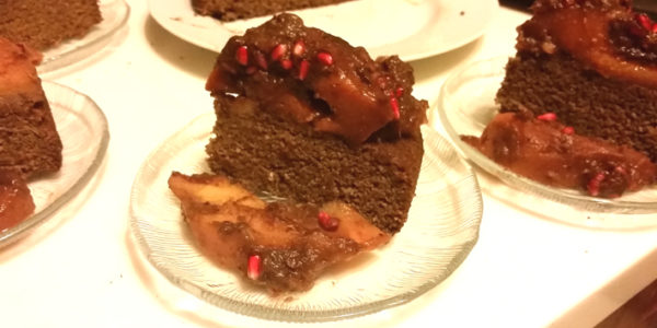 Quince and Pomegranate-Topped Orange Polenta Cake