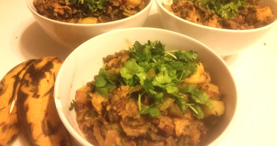 Plantain, Aduki Bean and Peanut Stew