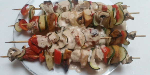 Tofu Skewers with Peanut Sauce