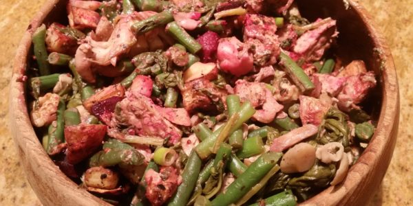 French Sorrel, Beetroot, Potato and Tempeh Salad